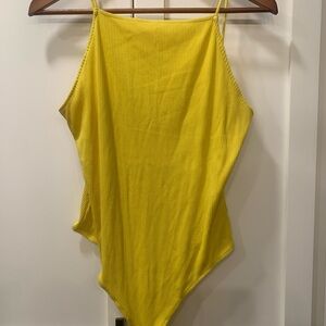 H&M Yellow Ribbed Bodysuit